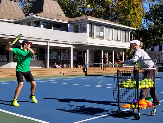 junior tennis clinic forehand demo