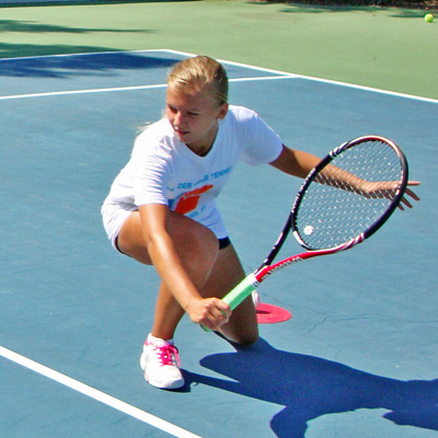junior private tennis groups backhand demo